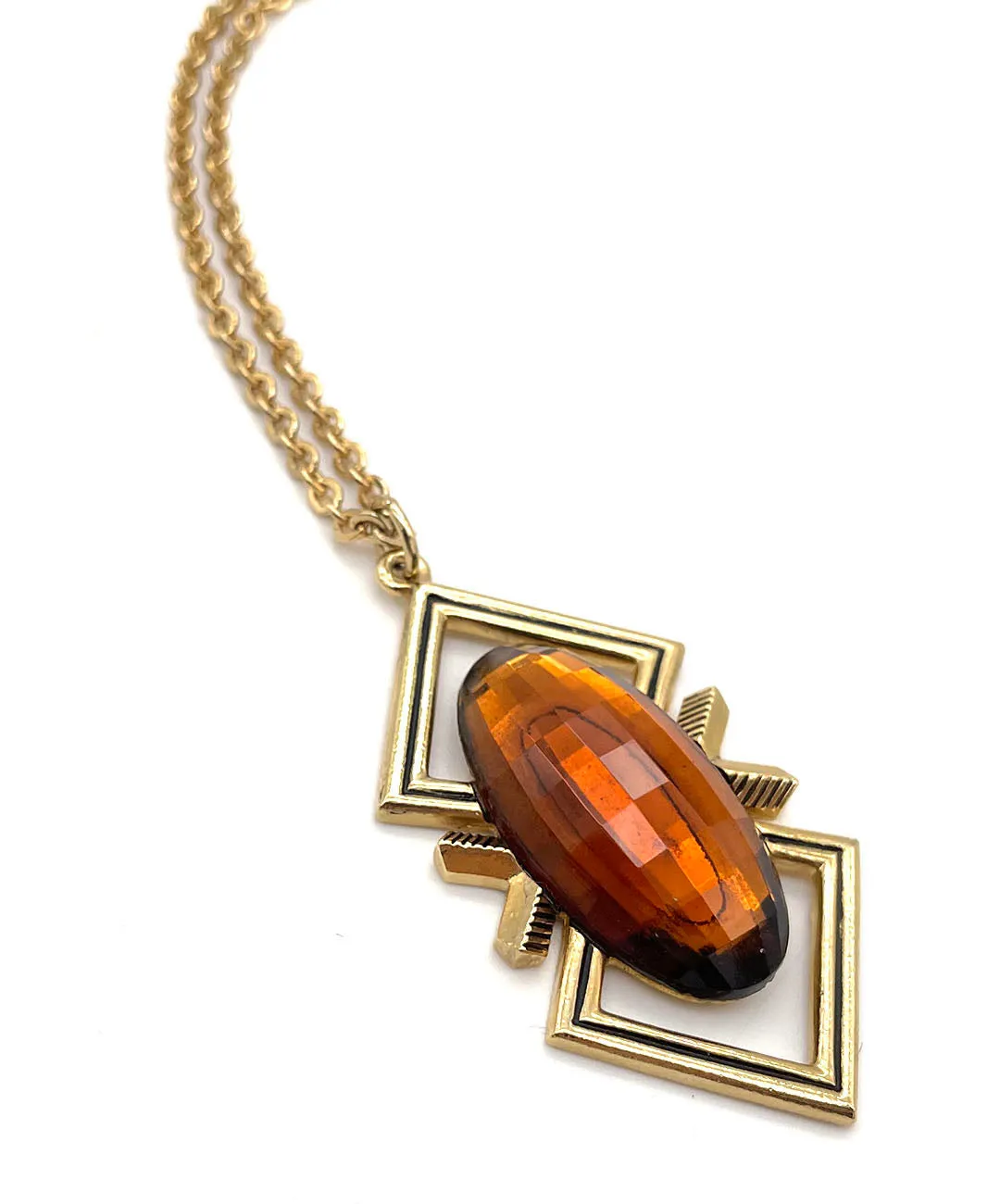 【USA輸入】 ヴィンテージ EMMONS ブラウンビジュー エキゾチック ネックレス/Vintage EMMONS Brown Bijou Exotic Necklace