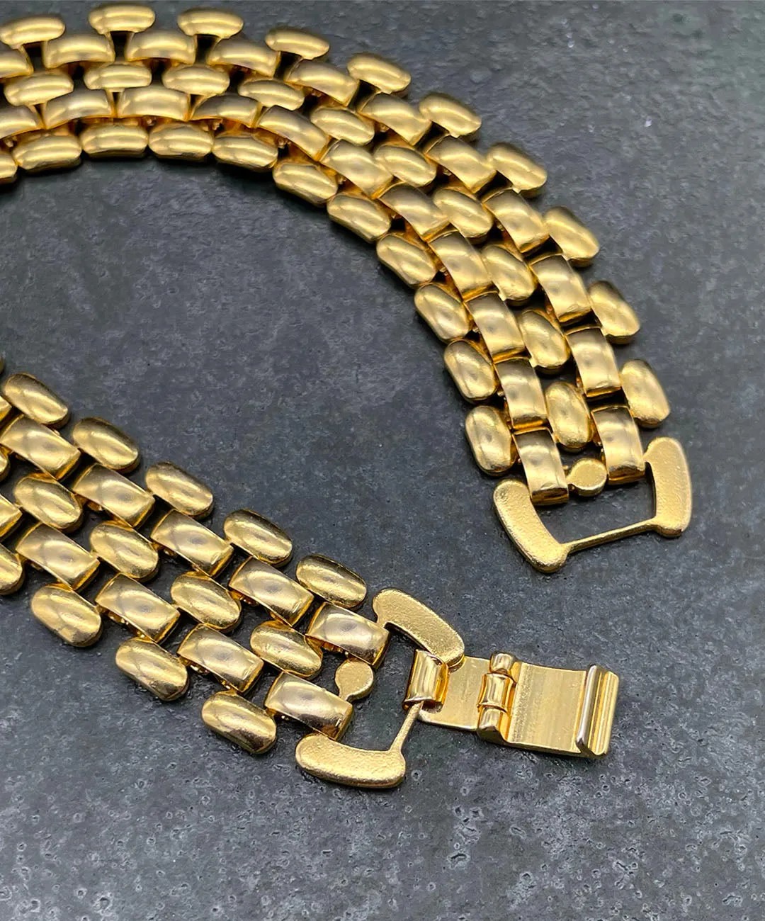 【USA輸入】 ヴィンテージ ゴールド ブリック ブレスレット/VINTAGE Gold Brick Bracelet