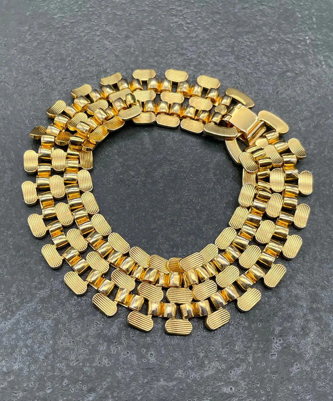 【USA輸入】 ヴィンテージ ゴールド ブリック ブレスレット/VINTAGE Gold Brick Bracelet