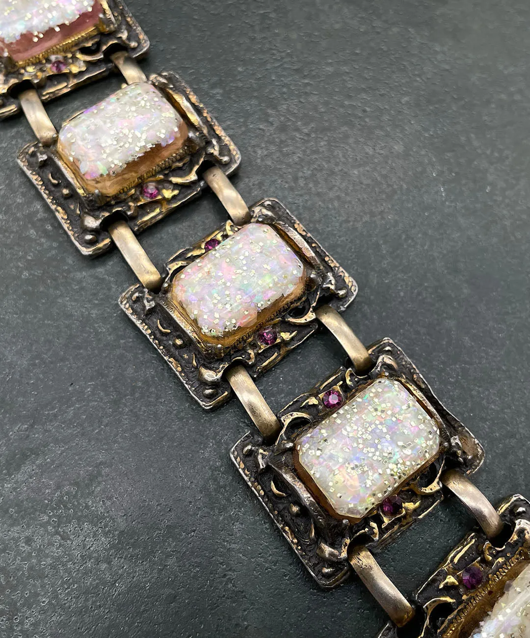 【USA輸入】ヴィンテージ SELRO コンフェッティ ルーサイト ブレスレット/Vintage SELRO Confetti Lucite Bracelet