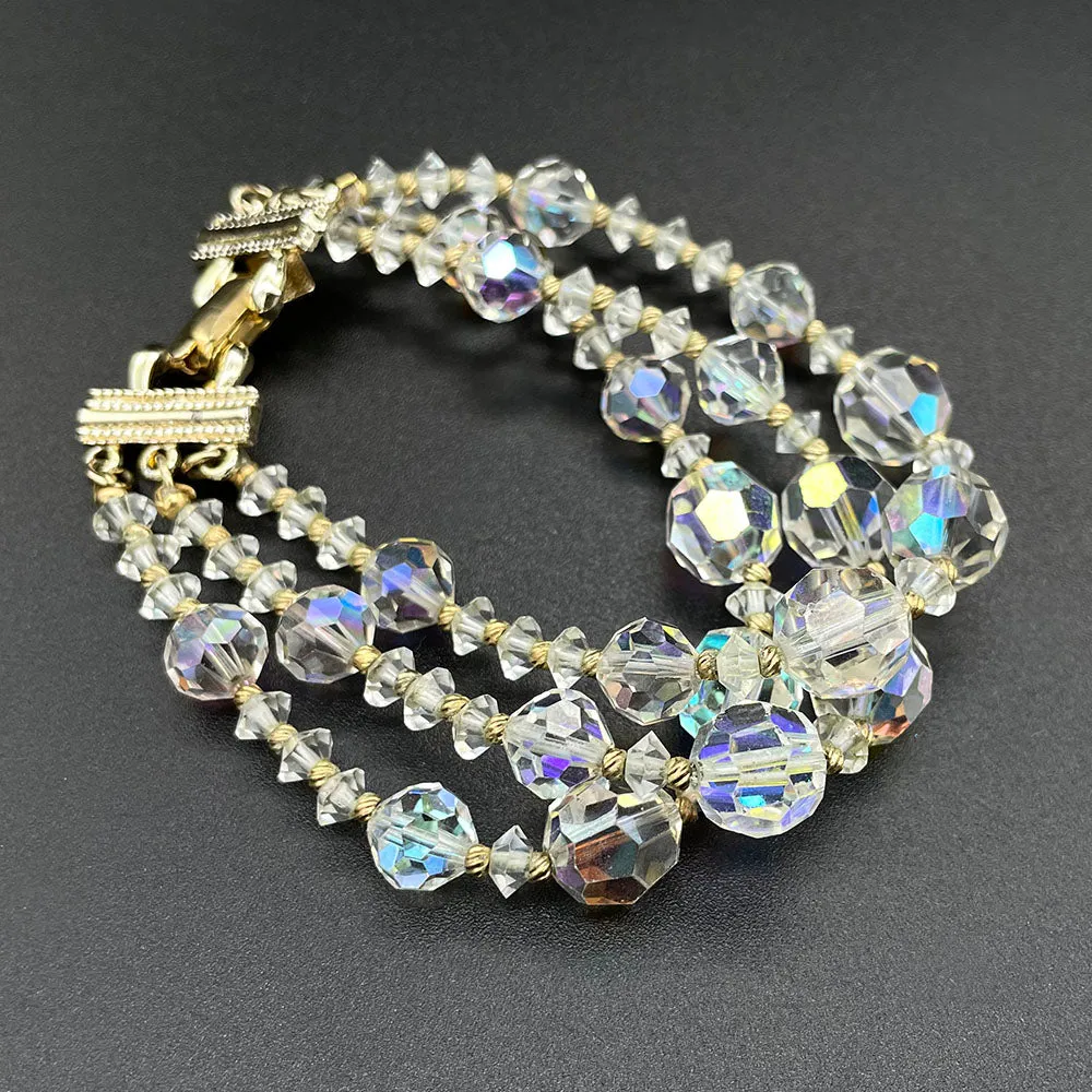 【USA輸入】ヴィンテージ VENDOME オーロラ ガラスビーズ ブレスレット/Vintage VENDOME Glass Beads Bracelet