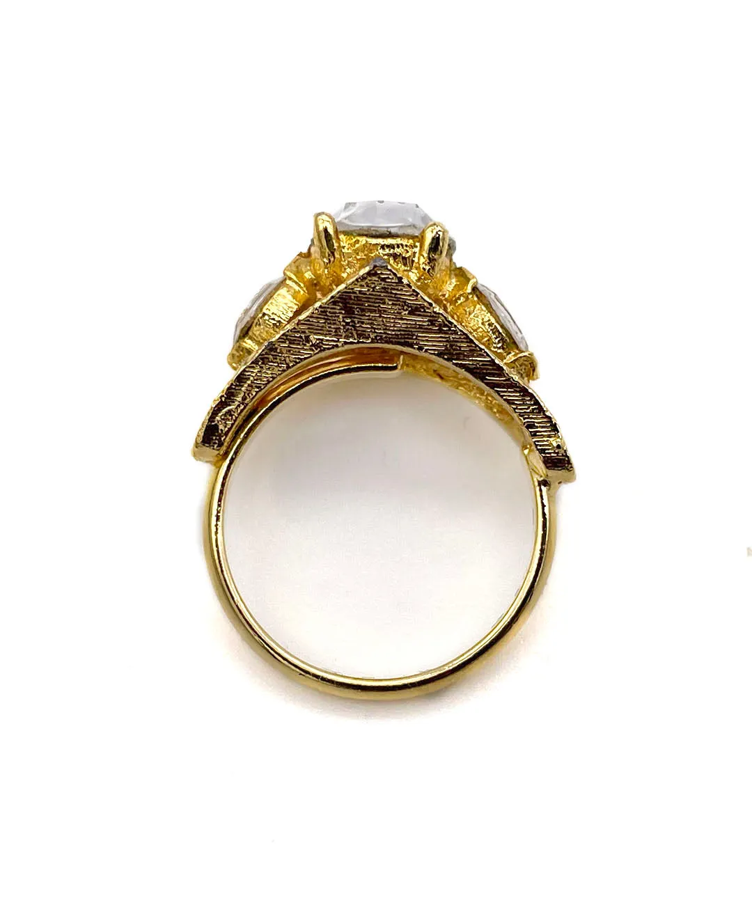 【USA輸入】ヴィンテージ VOGUE クリア ビジュー リング/Vintage VOGUE Clear Bijou Ring