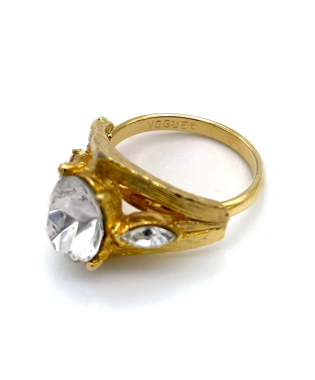 【USA輸入】ヴィンテージ VOGUE クリア ビジュー リング/Vintage VOGUE Clear Bijou Ring