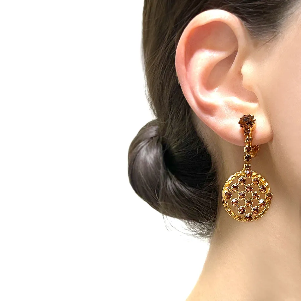 【USA輸入】ヴィンテージ アンバー ビジュー イヤリング/Vintage Amber Bijou Clip On Earrings