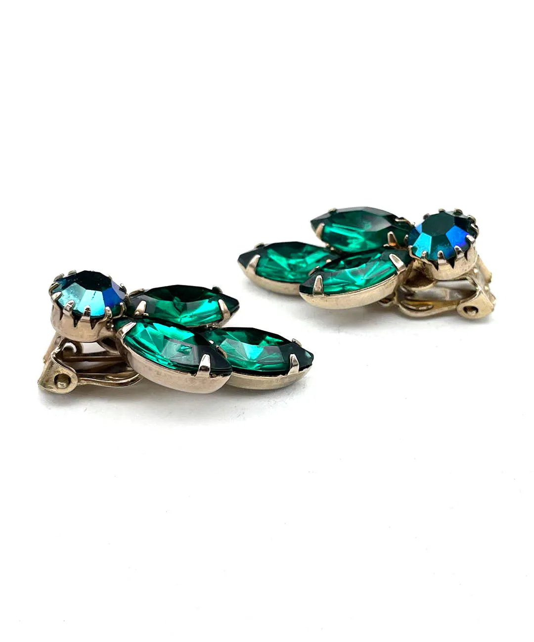 【USA輸入】ヴィンテージ エメラルド ビジュー イヤリング/Vintage Emerald Bijou Clip On Earrings