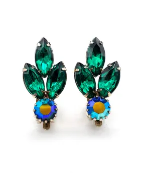 【USA輸入】ヴィンテージ エメラルド ビジュー イヤリング/Vintage Emerald Bijou Clip On Earrings