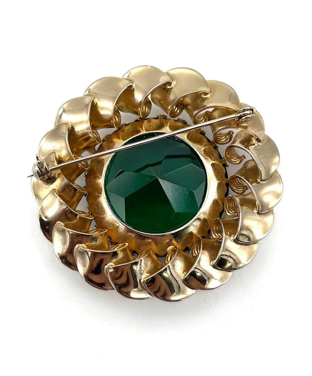 【USA輸入】ヴィンテージ エメラルドグリーン ビジュー ブローチ/Vintage Emerald Bijou Brooch