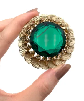 【USA輸入】ヴィンテージ エメラルドグリーン ビジュー ブローチ/Vintage Emerald Bijou Brooch