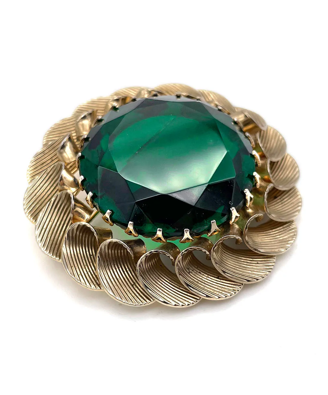 【USA輸入】ヴィンテージ エメラルドグリーン ビジュー ブローチ/Vintage Emerald Bijou Brooch