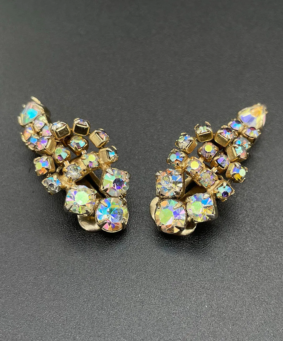 【USA輸入】ヴィンテージ オーロラ ビジュー イヤリング/Vintage Aurora Bijou Clip On Earrings