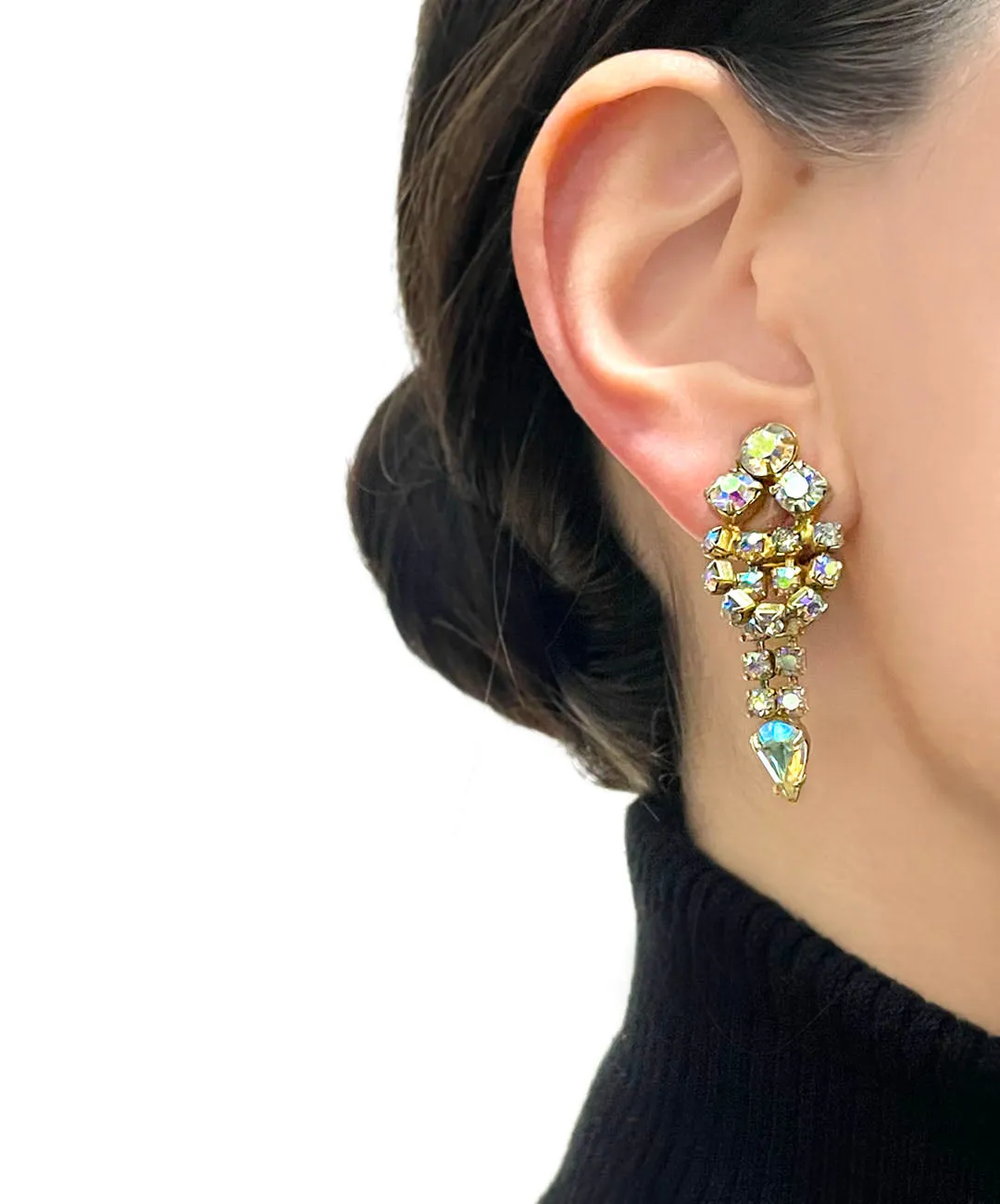 【USA輸入】ヴィンテージ オーロラ ビジュー イヤリング/Vintage Aurora Bijou Clip On Earrings