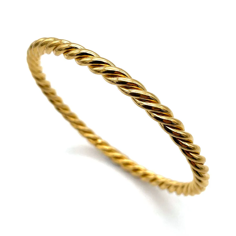 【USA輸入】ヴィンテージ ゴールドトーン ツイスト バングル/Vintage Gold Twisted Bangle