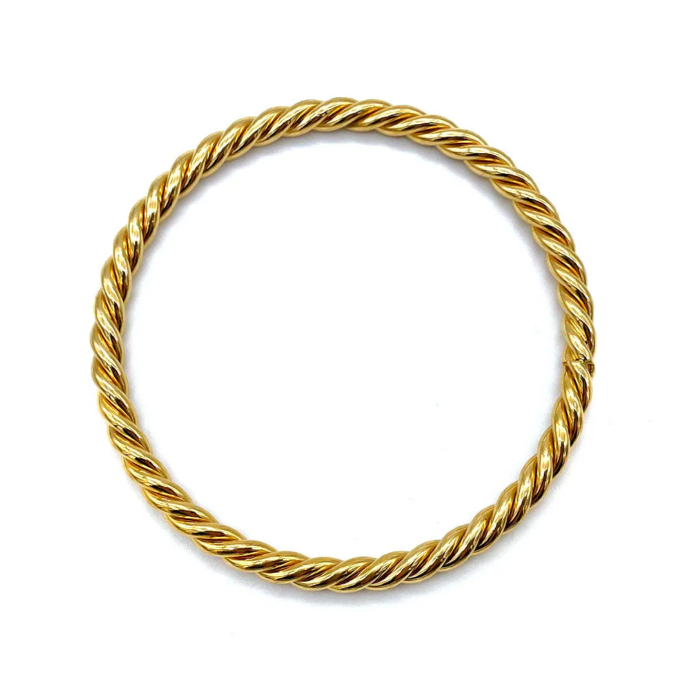 【USA輸入】ヴィンテージ ゴールドトーン ツイスト バングル/Vintage Gold Twisted Bangle