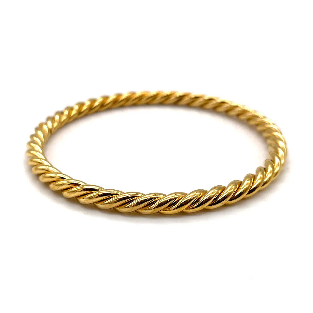 【USA輸入】ヴィンテージ ゴールドトーン ツイスト バングル/Vintage Gold Twisted Bangle