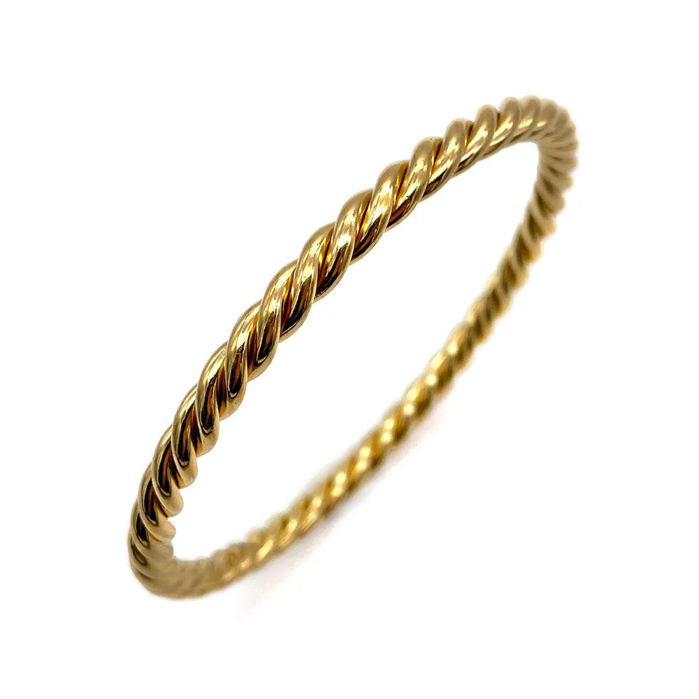 【USA輸入】ヴィンテージ ゴールドトーン ツイスト バングル/Vintage Gold Twisted Bangle