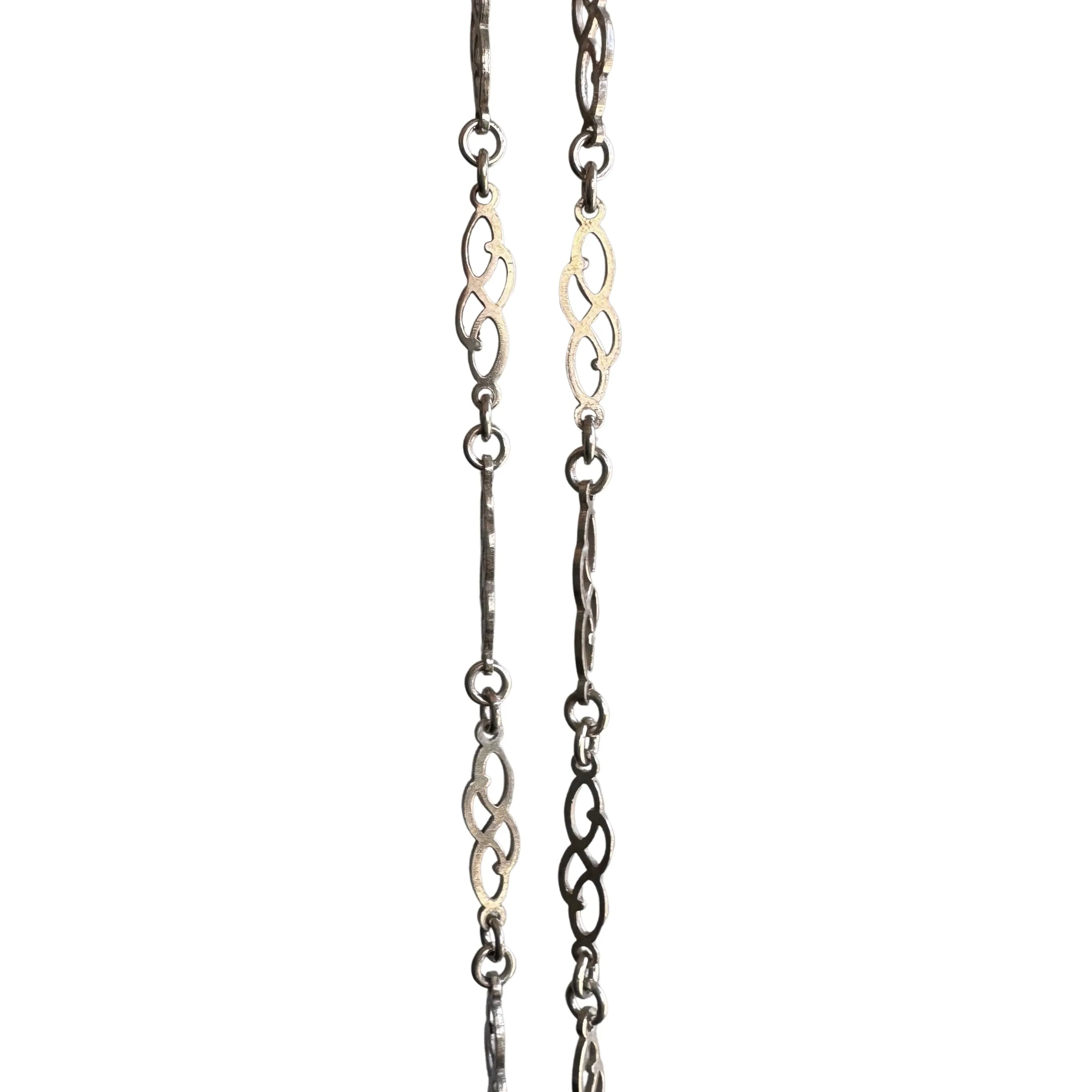 V I N T A G E // filigree fancy / sterling silver fancy link long chain / 28.25, 15g