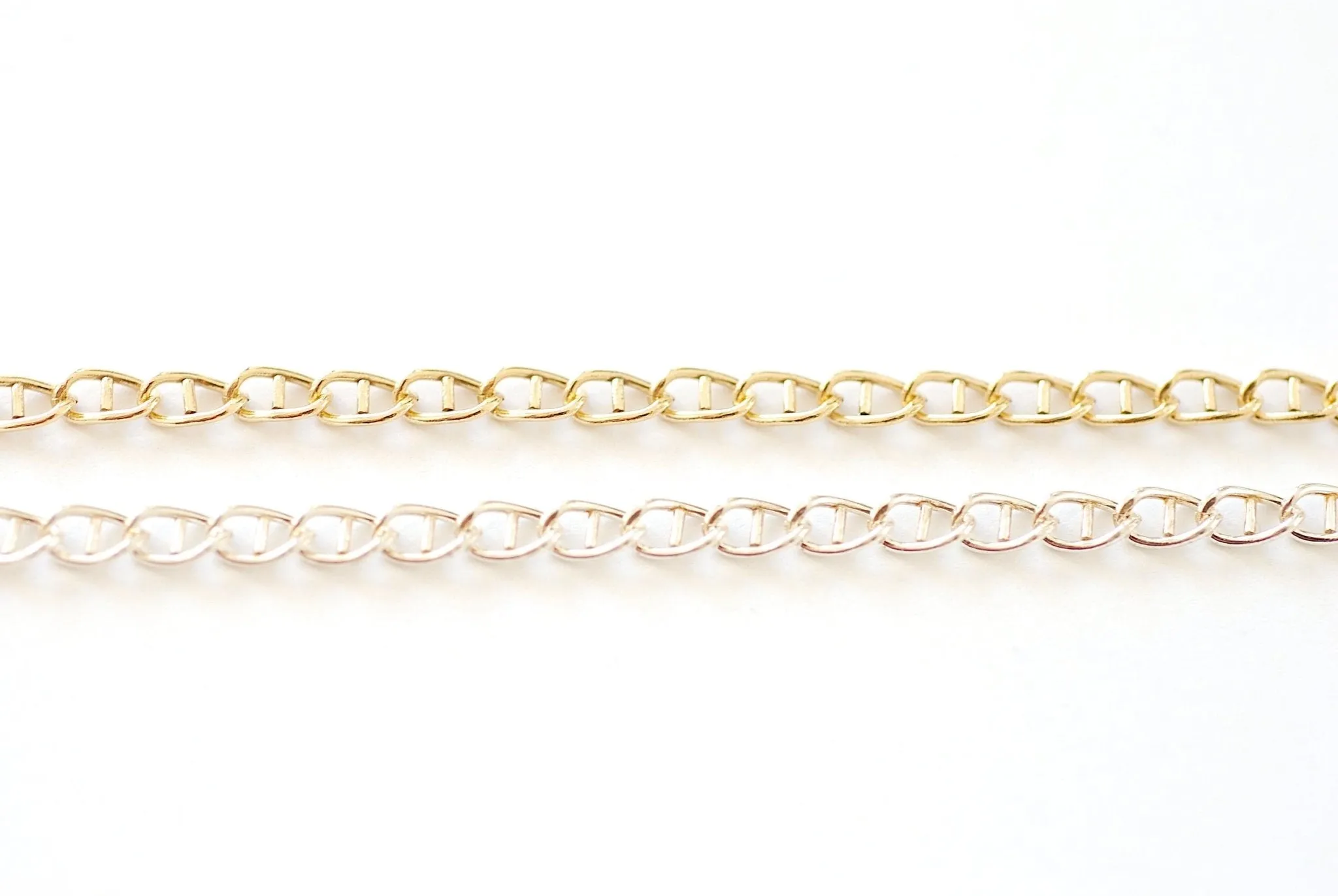 Wholesale Gold Filled Mariner Anchor Chain l Gold Filled or Sterling Silver 2.5mm 3.2mm Anchor Cable Chain l Permanent Jewelry