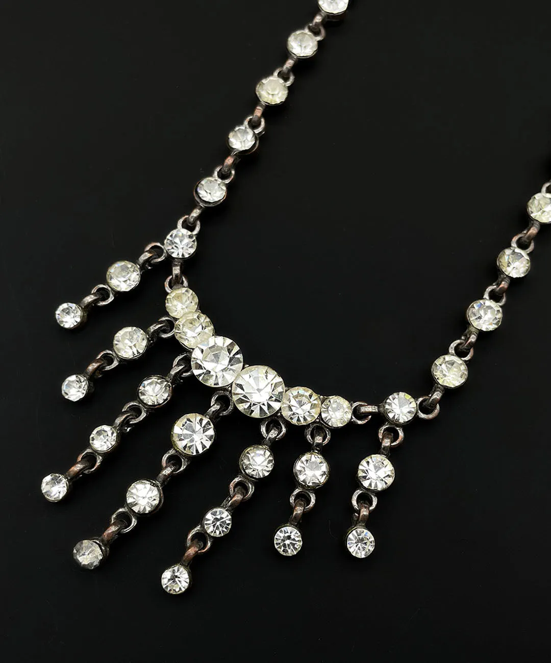 【チェコ買付】ヴィンテージ クリア ガラス ネックレス/Vintage Clear Glass Necklace