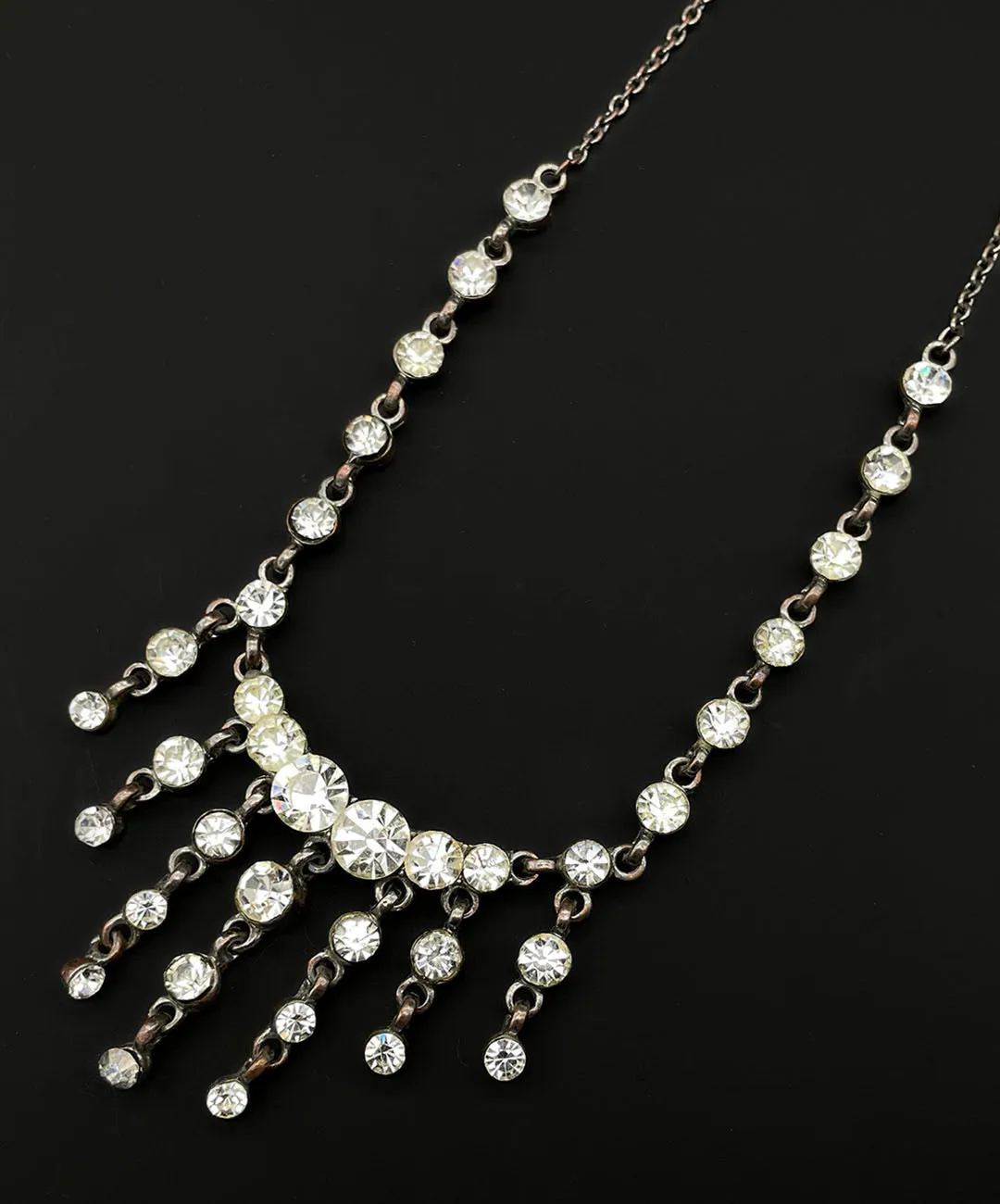 【チェコ買付】ヴィンテージ クリア ガラス ネックレス/Vintage Clear Glass Necklace