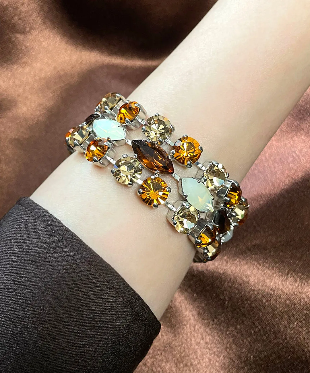 【ドイツ買付】ヴィンテージ SEIBOTH トパーズ ビジュー ブレスレット/Vintage SEIBOTH Topaz Bijou Bracelet