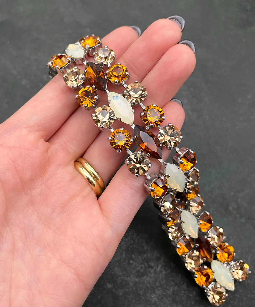 【ドイツ買付】ヴィンテージ SEIBOTH トパーズ ビジュー ブレスレット/Vintage SEIBOTH Topaz Bijou Bracelet