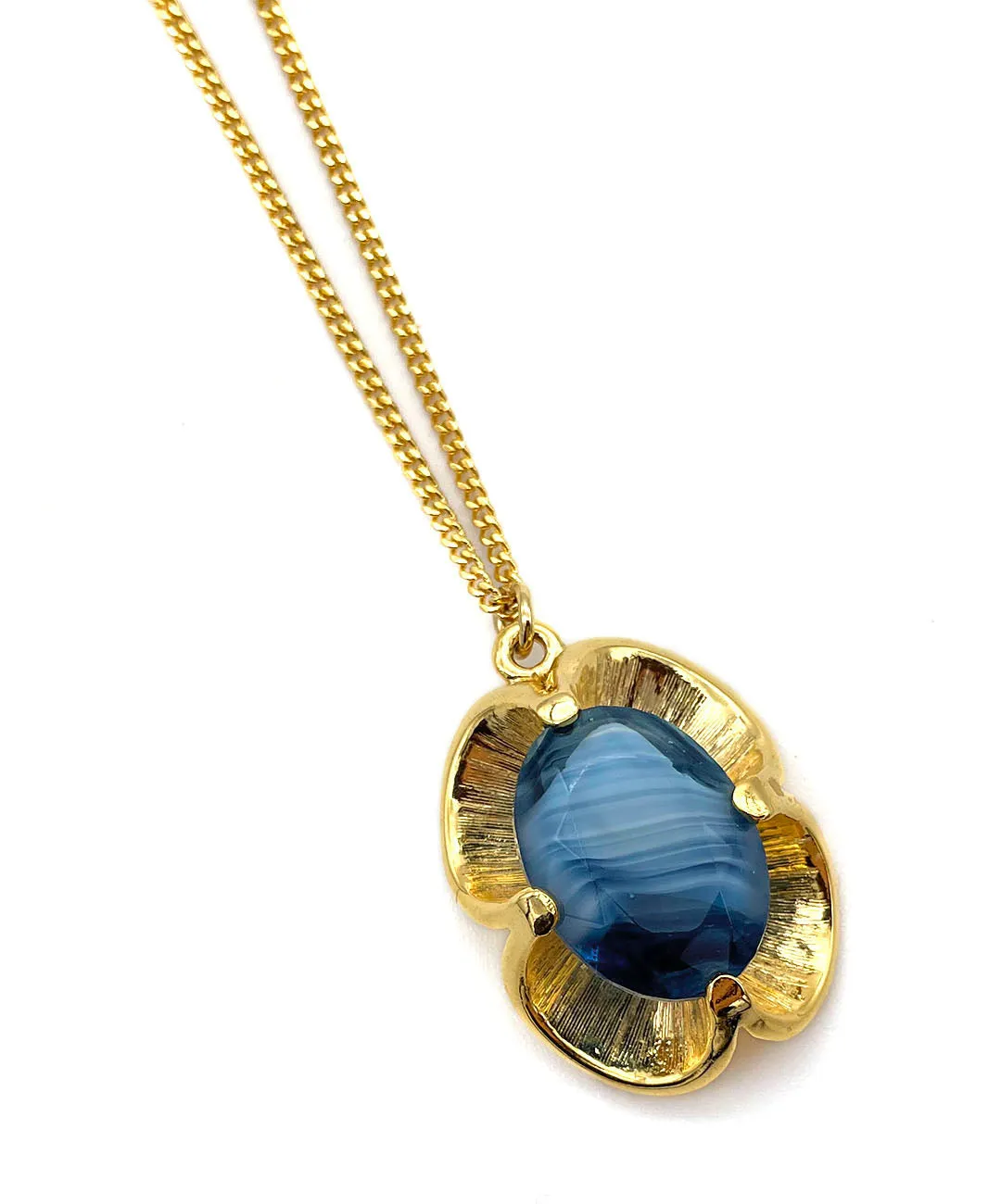 【フランス輸入】ヴィンテージ SPHINX ブルー マーブル ネックレス/Vintage SPHINX Blue Marble Necklace